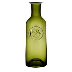 Dartington Crystal Flower Bottle Vase, Green Aquilegia